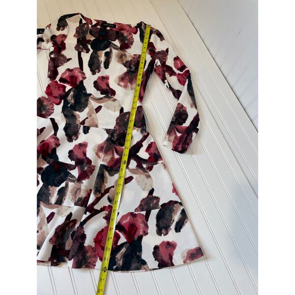 Ivanka Trump Multicolor Floral Long Sleeve Fit & Flare Mini Dress Size 6 - Picture 4 of 5